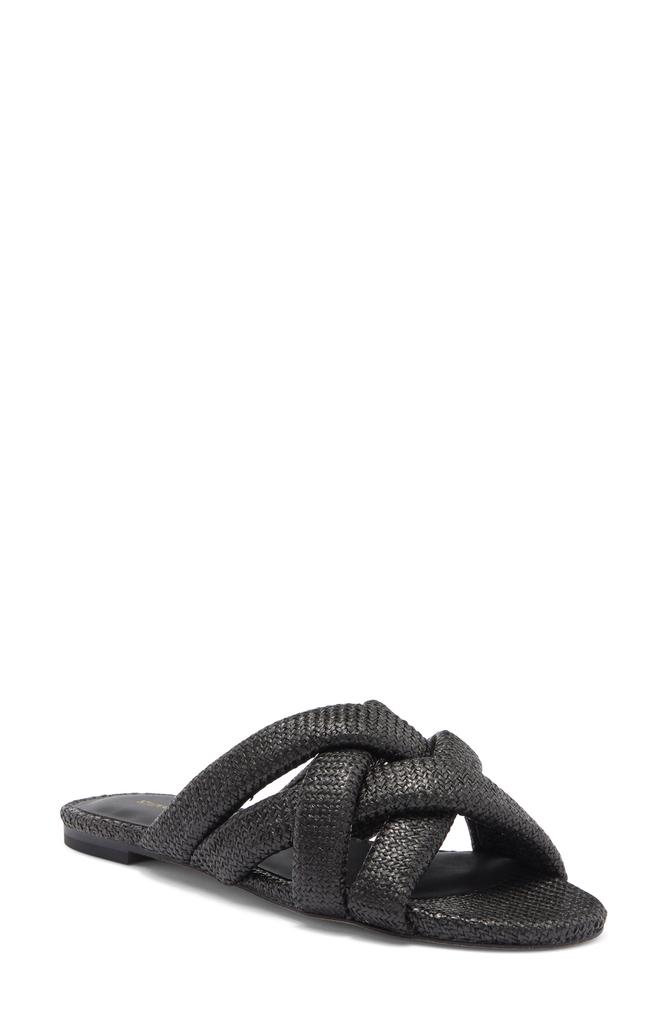 Stuart Weitzman Crossover Raffia Slide Sandal