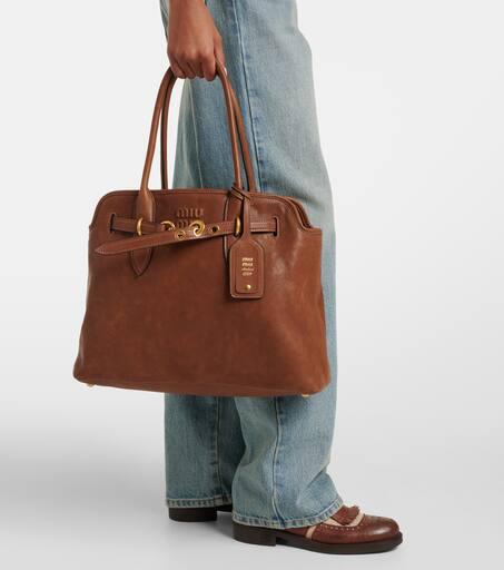 ハンドバッグ MIU MIU AVENTURE MEDIUM LEATHER HANDBAG Miu Miu Aventure Medium leather tote bag - Tote Bags
