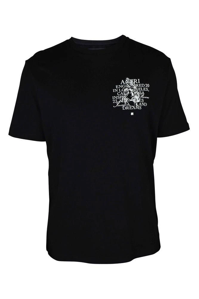 AMIRI Graphic Black Cotton T-Shirt With Unicorn Illustration