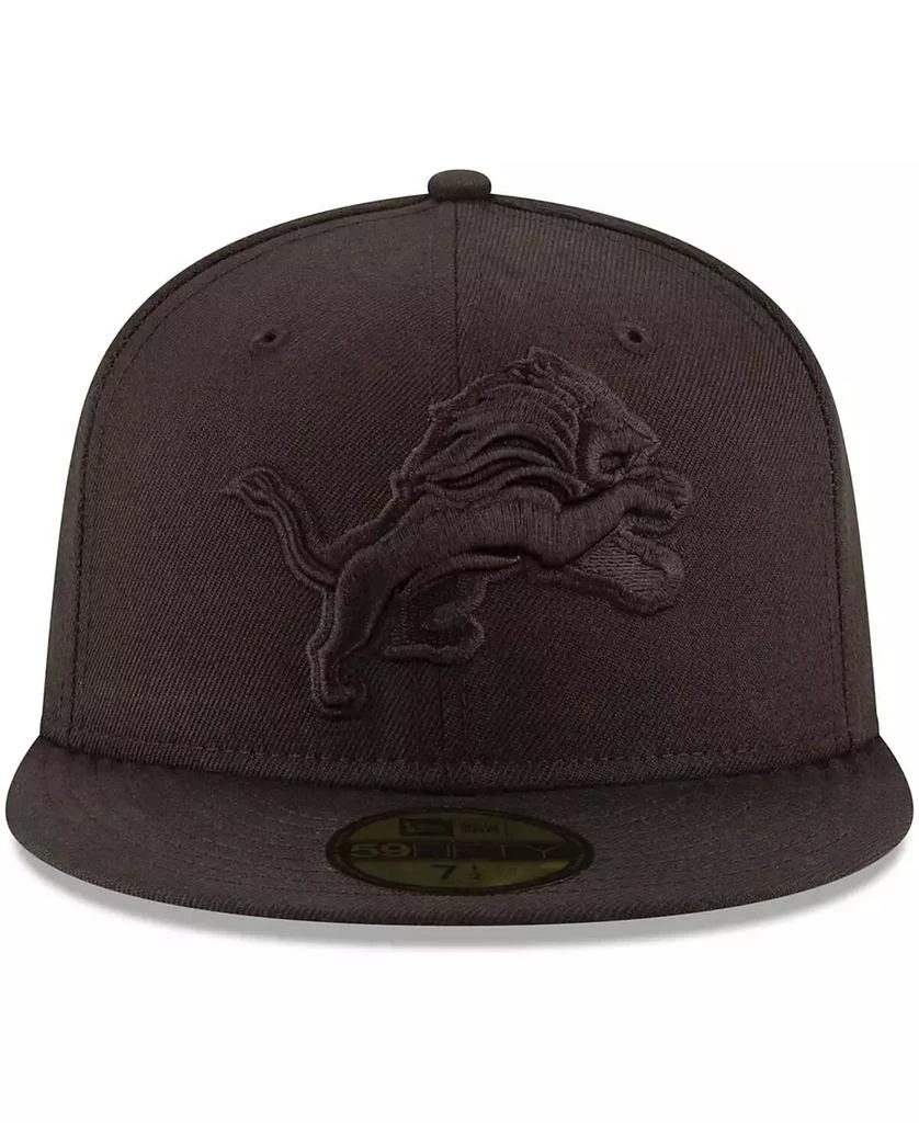 New Era Men's Detroit Lions Black on Black 59FIFTY Fitted Hat 4