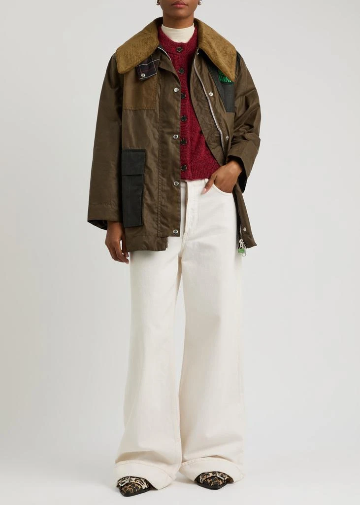 Barbour X Ganni Duffle panelled waxed cotton coat 4