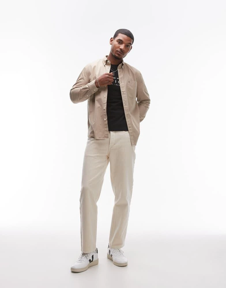 Tommy Hilfiger Tommy Hilfiger twill solid shirt in beige 3