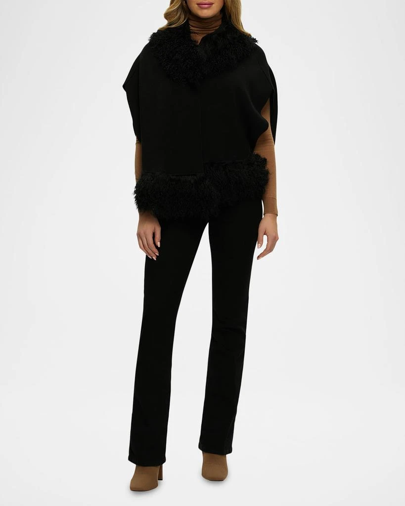 Gorski Knit Vest with Mongolian Shearling Lamb Trim 2