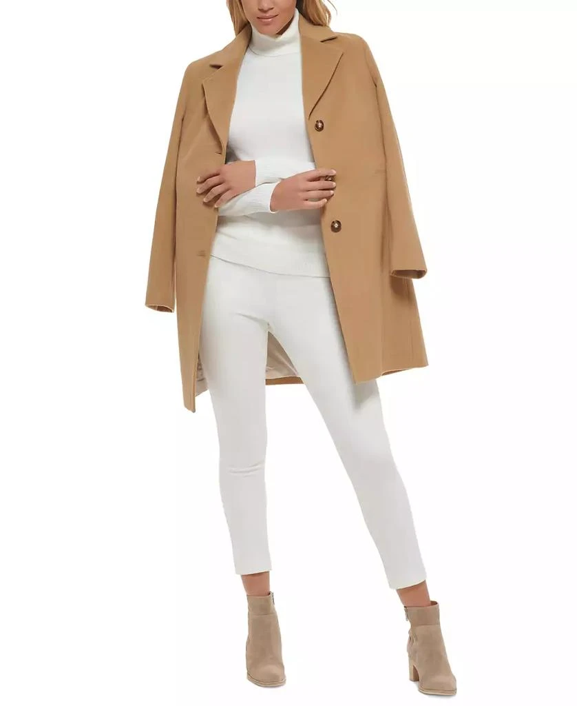 Calvin Klein Womens Single-Breasted Wool Blend Coat 1