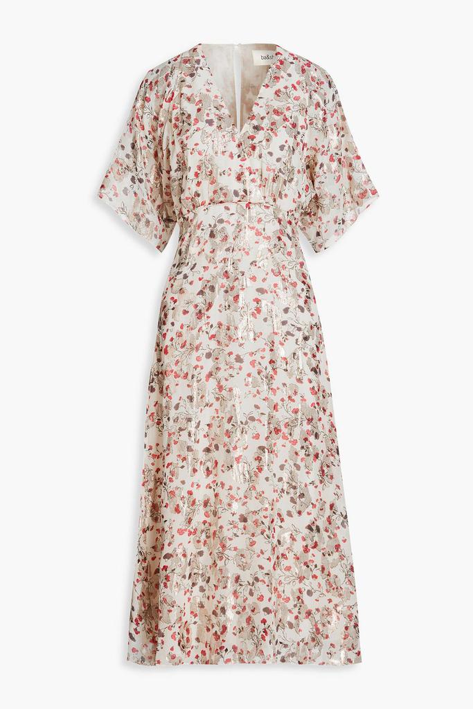 ba&sh Tee floral-print metallic fil coupé silk-blend midi dress