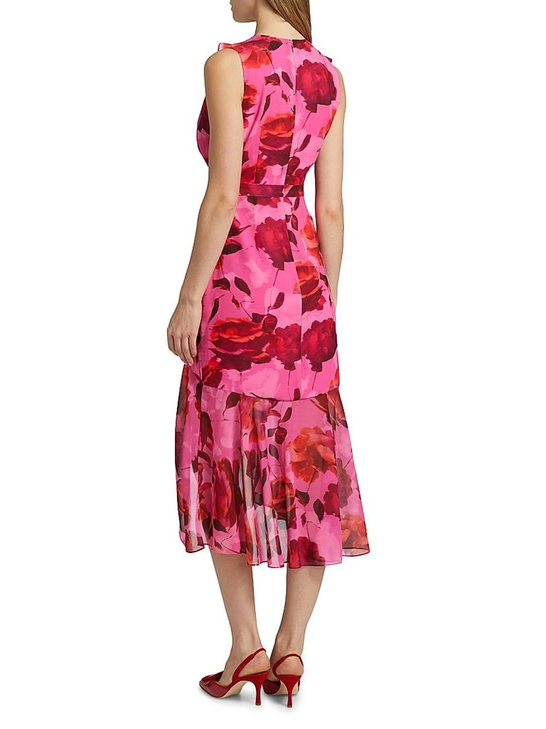 Milly Nanci Blurred Blossom Ruffle Cocktail Dress 5
