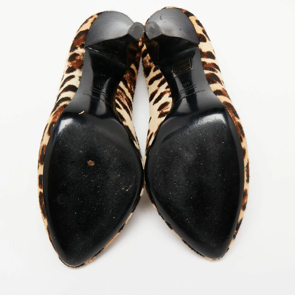 Dolce & Gabbana Dolce & Gabbana Beige/Brown Pony Hair Leopard Print Platform Pumps Size 40 6