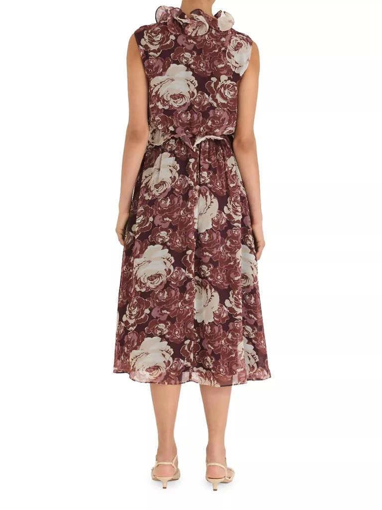 Rebecca Taylor Sarita Chiffon Ruffled Midi-Dress 4