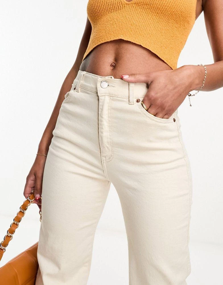 Dr Denim Dr Denim Moxy straight sky high jeans in beige 3