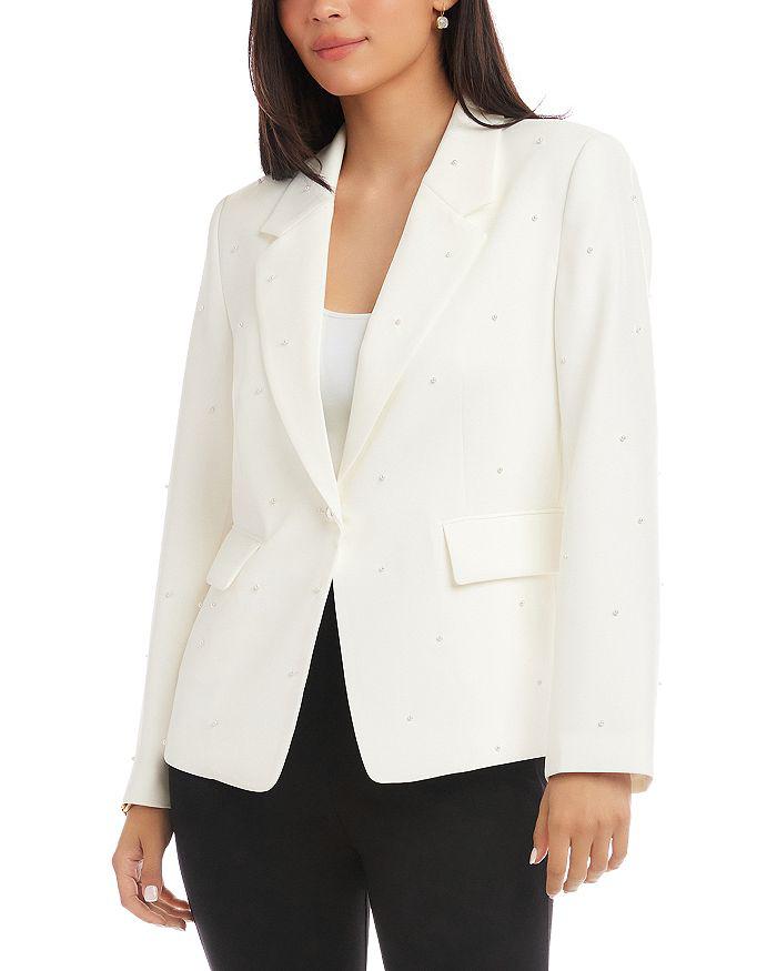 Karen Kane Faux Pearl Embellished Blazer