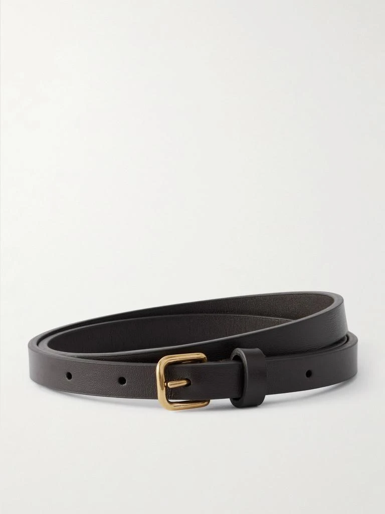 The Row Textured-leather Belt - Dark brown