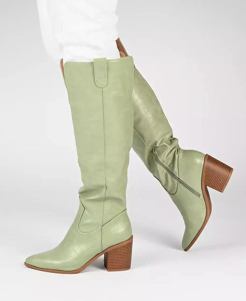 Journee Collection Women's Therese Wide Width Wide Calf Block Heel Knee High Dress Boots 6