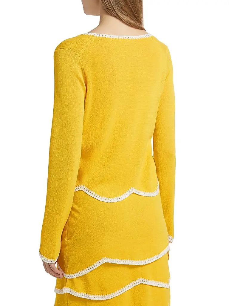 Ramy Brook Women's Tara Knit Front-Tie Cardigan - Lemon Drop Wave - Size Small