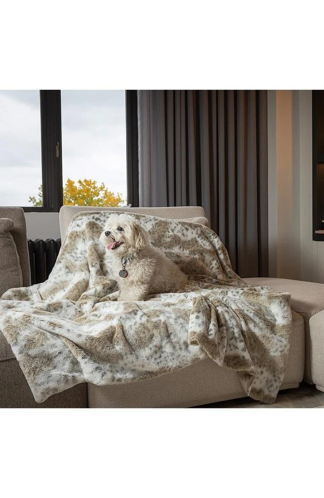 LUXE Faux Fur Throw - 50" x 60" - Snow Leopard 3