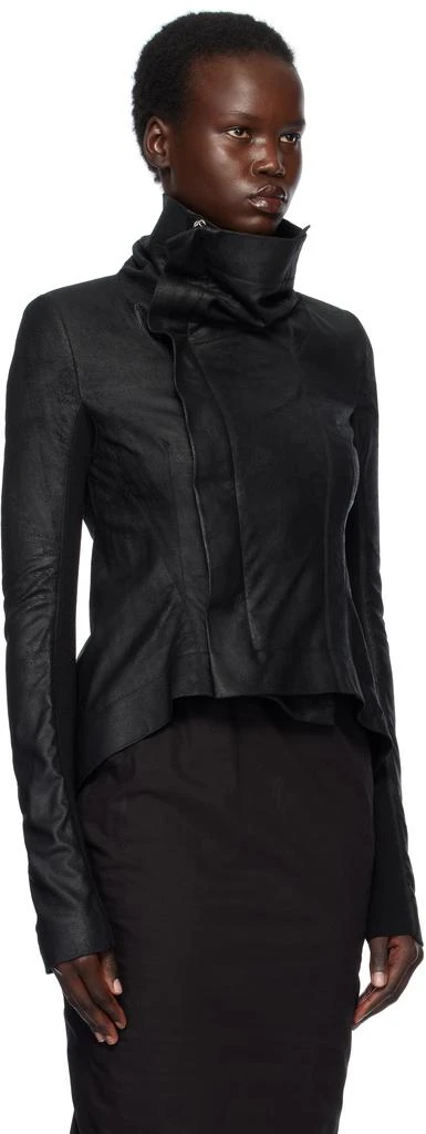 Rick Owens Black Hollywood Naska Biker Leather Jacket 2
