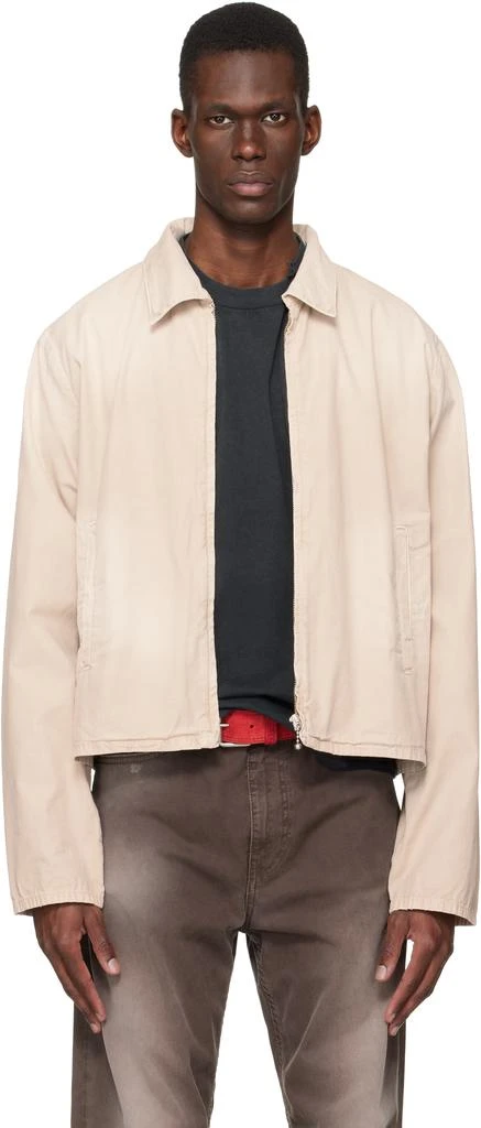 Stockholm (Surfboard) Club Beige Cotton Logo Jacket