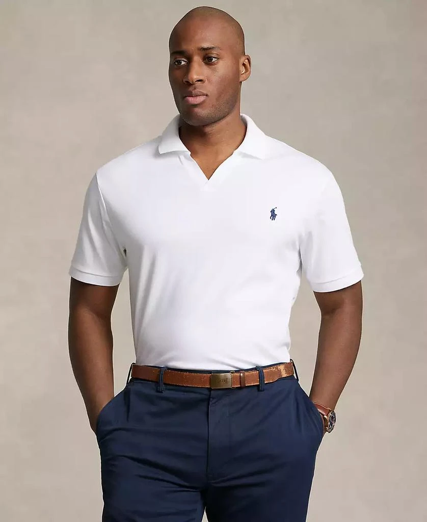 Ralph Lauren Men's Big & Tall Cotton Interlock Johnny-Collar Polo Shirt 1