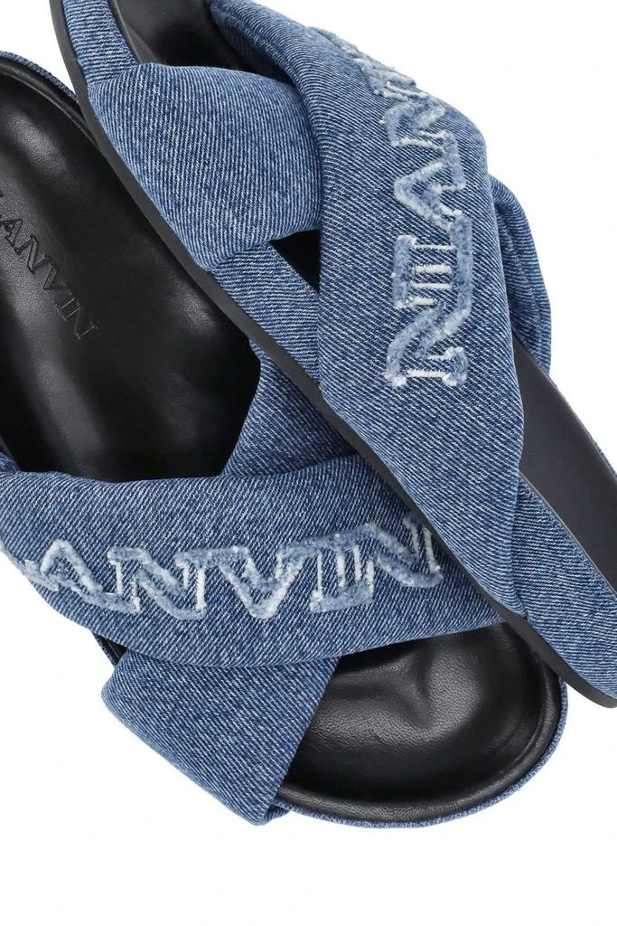 Lanvin Lanvin Crossover Open Toe Denim Slides 6