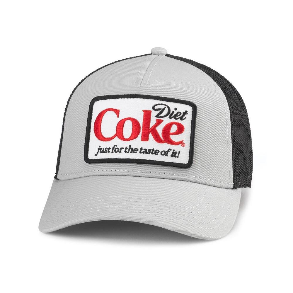 American Needle Men's and Women's Coca-Cola Silver, Black Distressed Valin Patch Adjustable Trucker Hat