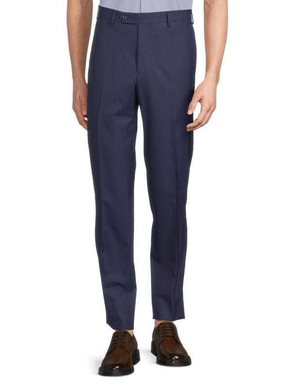 Zanella Tailored Fit Flat Front Wool Pants