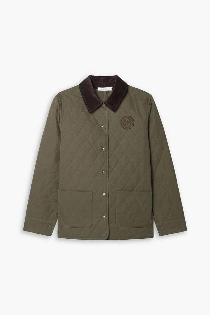 Sporty & Rich Embroidered quilted cotton-canvas jacket 1