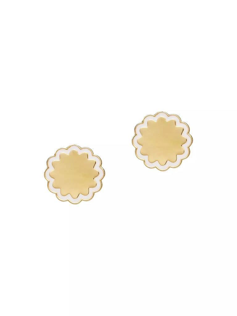 Lele Sadoughi 14K-Gold-Plated & Enamel Scalloped Coin Stud Earrings 1
