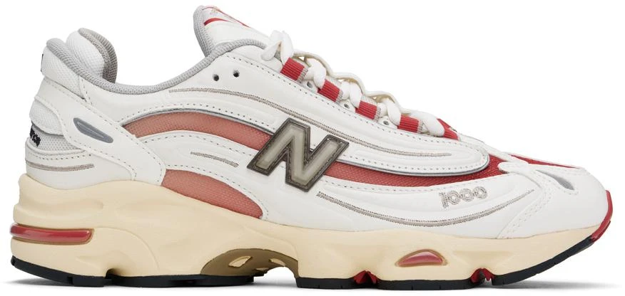 New Balance White & Red 1000 Sneakers 1