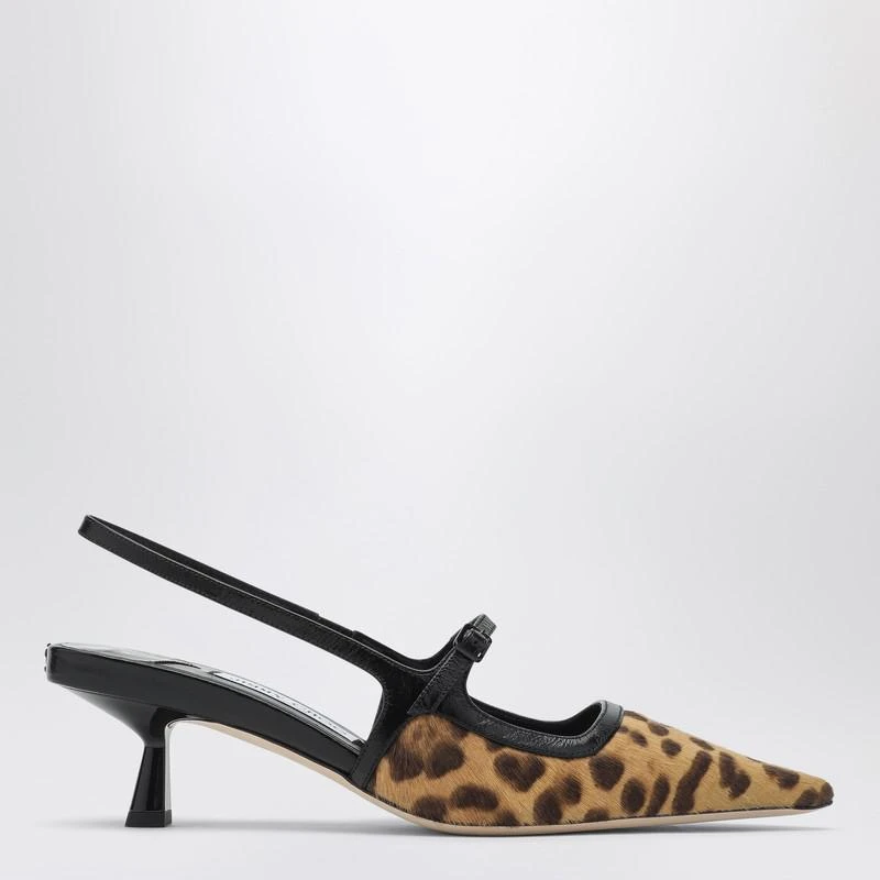 Jimmy Choo Didi 45 slingback in leopard print pony skin 1