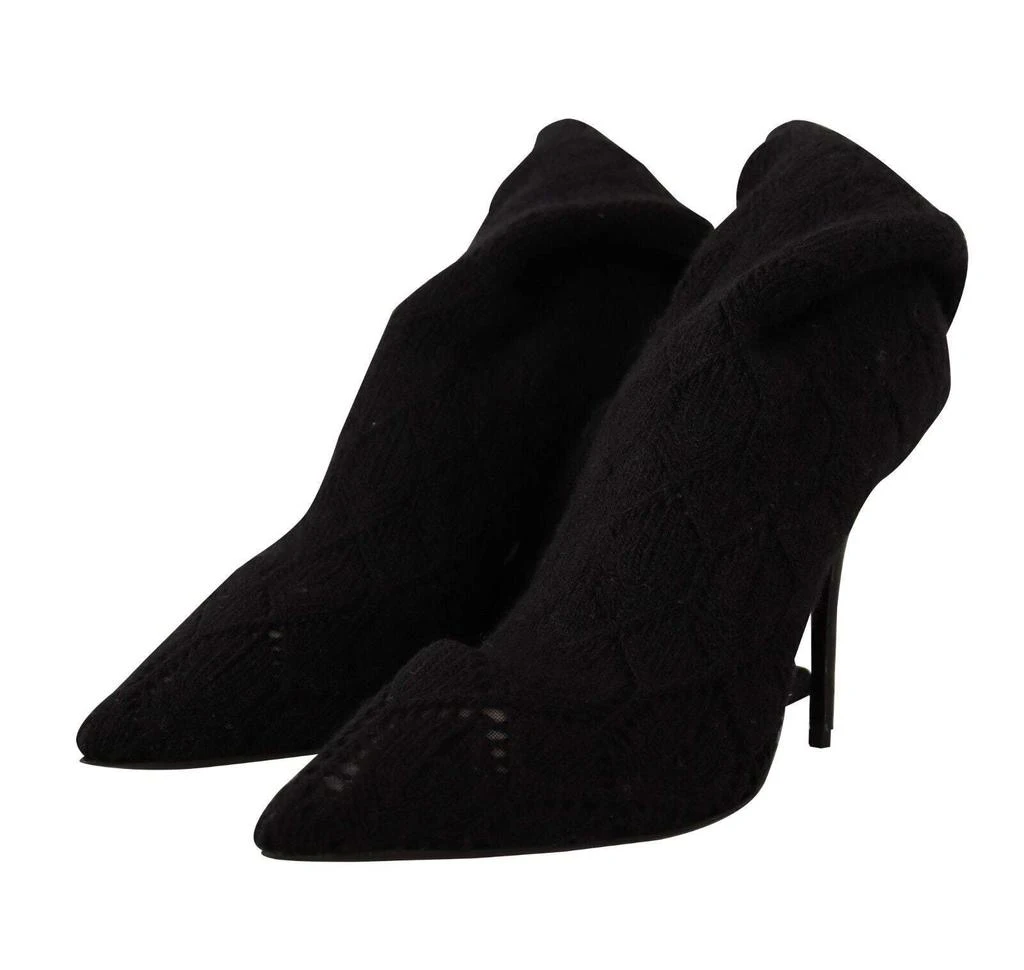 Dolce & Gabbana Dolce & Gabbana Black Stretch Socks Knee High Booties Shoes 3