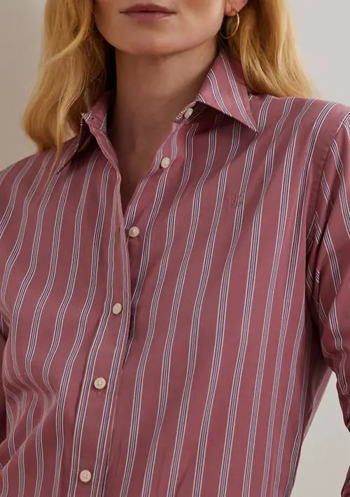 Ralph Lauren Women's Classic Fit Striped Broadcloth Shirt 3