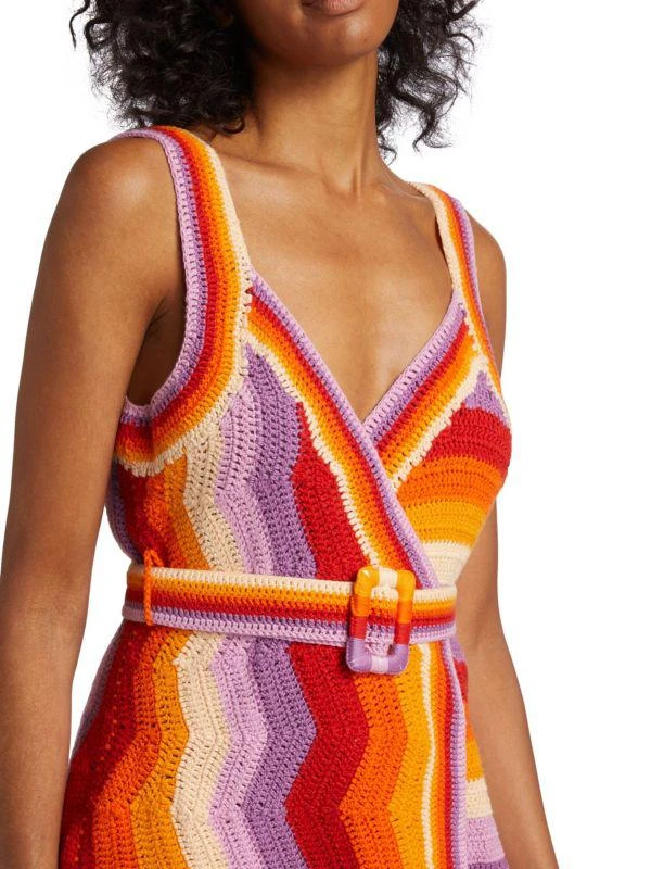 Farm Rio Striped Crochet Dress 4