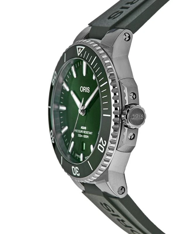 Oris Oris Aquis Date Automatic 41.5 mm Green Dial Rubber Strap Men's Watch 01 733 7787 4157-07 4 22 37FC 3