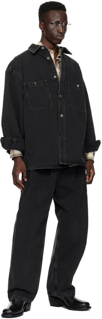 Hed Mayner Black Patch Pocket Denim Shirt 4