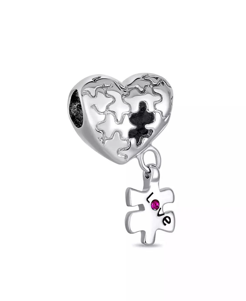 Bling Jewelry Autism Awareness Heart Puzzle Piece Charm Bead European Bracelets