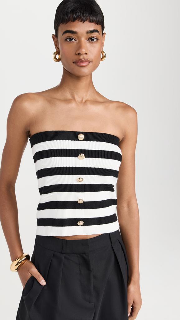 endless rose Striped Strapless Top