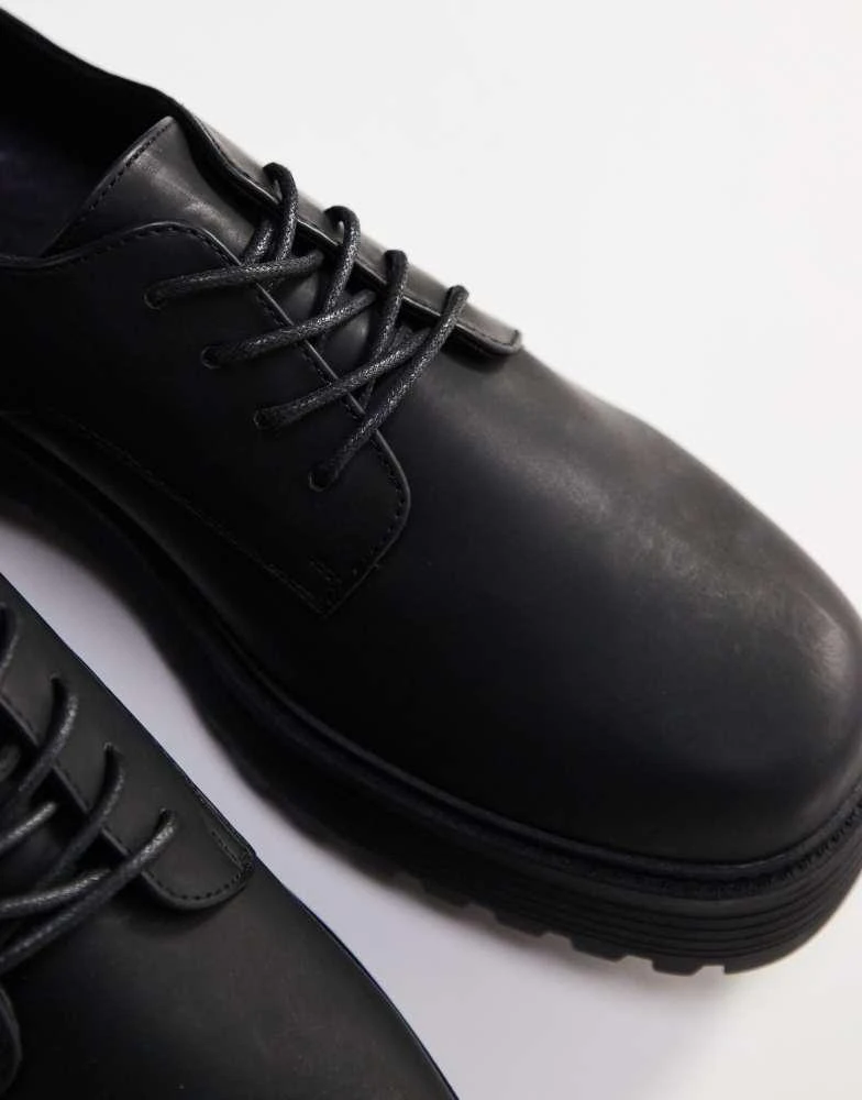 ASOS ASOS DESIGN chunky lace up derby shoes in black 3