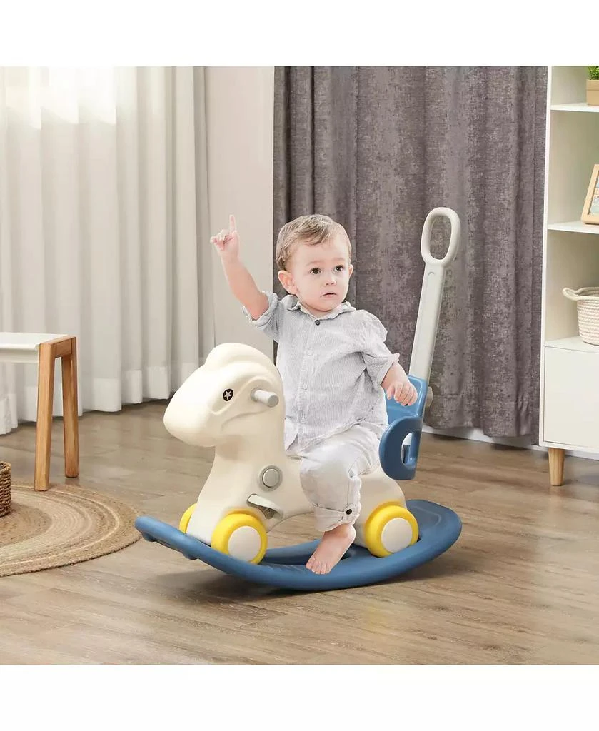 HONGGE 4 in 1 Toddler Rocking Horse with Push Handle and Balance Board 2