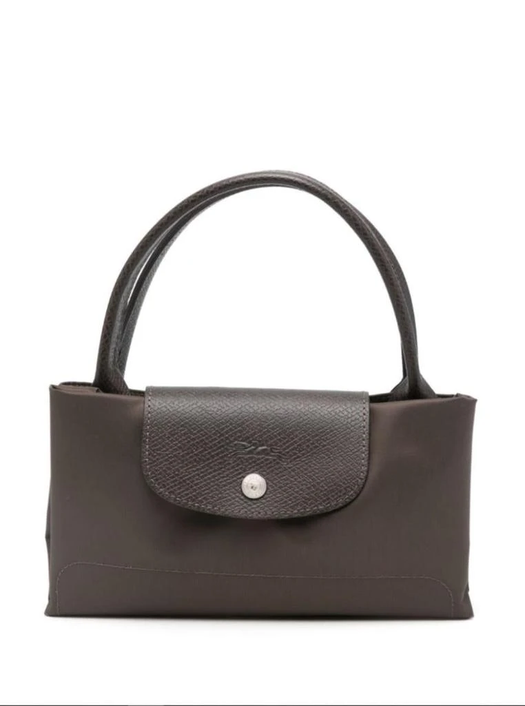 Longchamp 'M Le Pliage Original' Brown Handbag With Embossed Logo In Canvas Woman 5