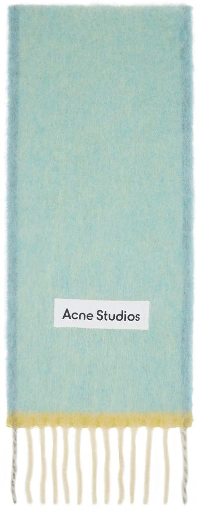 Acne Studios Blue Narrow Wool Mohair Scarf 1