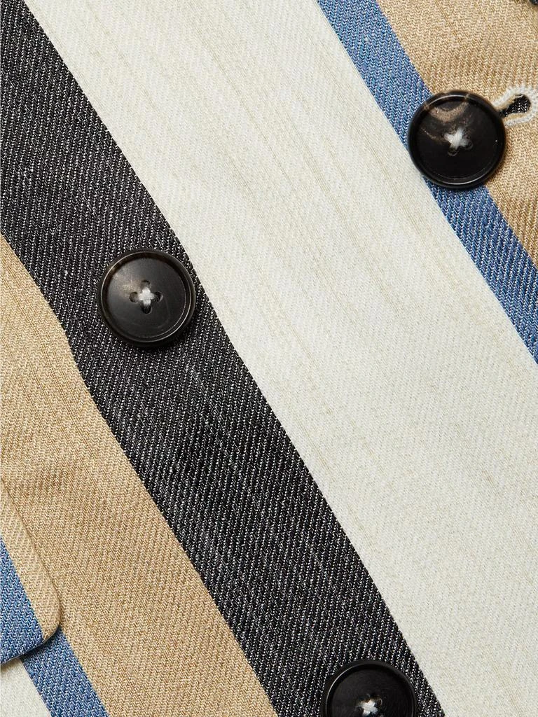 Co Double-Breasted Striped Linen Blazer 7