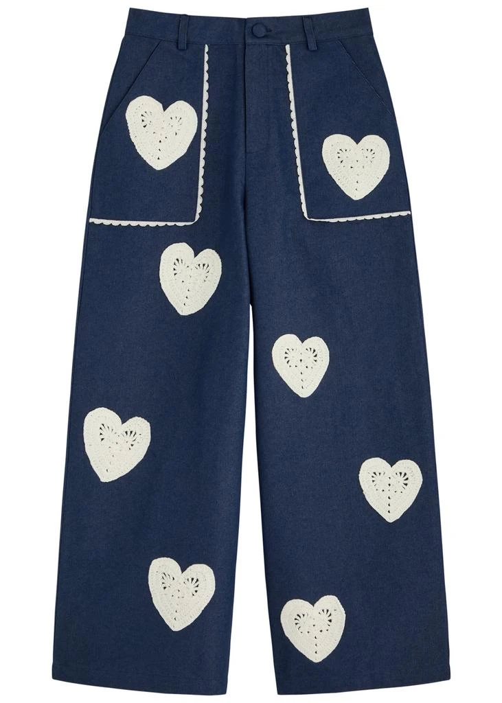 Sister Jane Heart to Heart cropped wide-leg jeans  1
