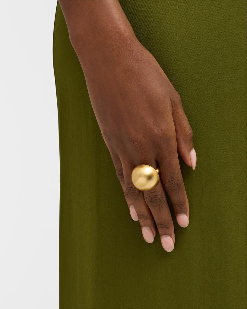 NEST Jewelry Brushed Gold-Plated Dome Adjustable Ring