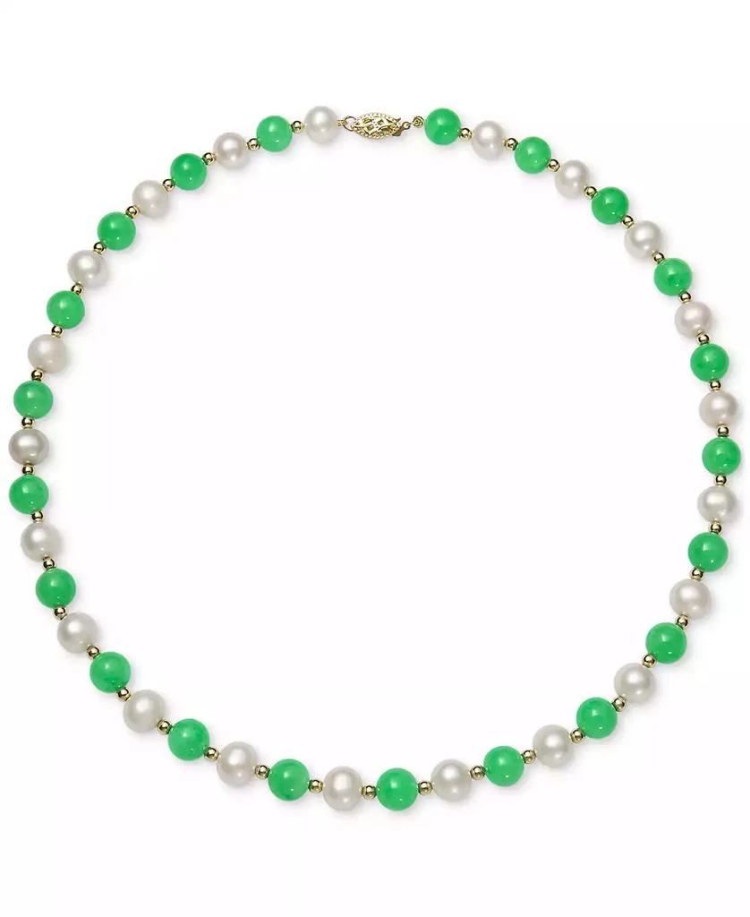 Shop Dyed Green Jade Freshwater Pearl (7-1/2mm) 18