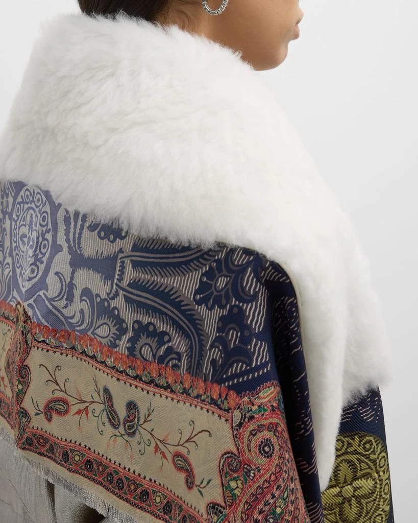 Pierre-louis Mascia Multi-Patterned Silk & Shearling Scarf 5