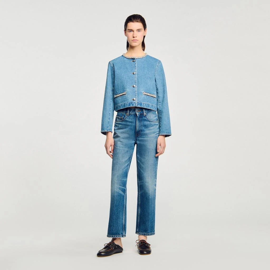 Sandro Rhinestone denim jacket 1