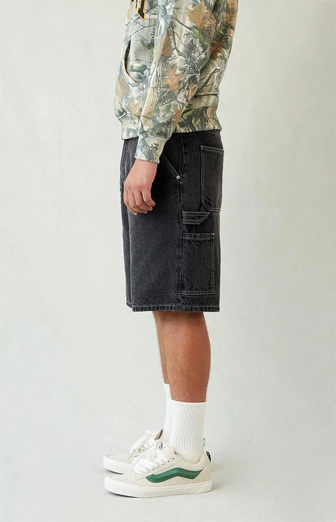 PacSun Black Baggy Denim Carpenter Shorts 4