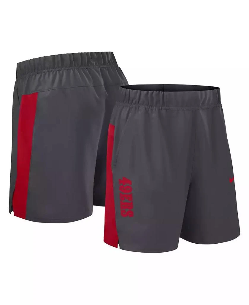 NIKE Men's Gray San Francisco 49ers Woven Victory Performance Shorts 1