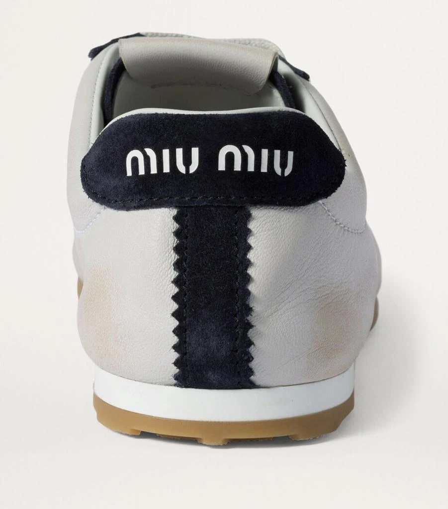 Miu Miu Leather-Suede Sneakers 4