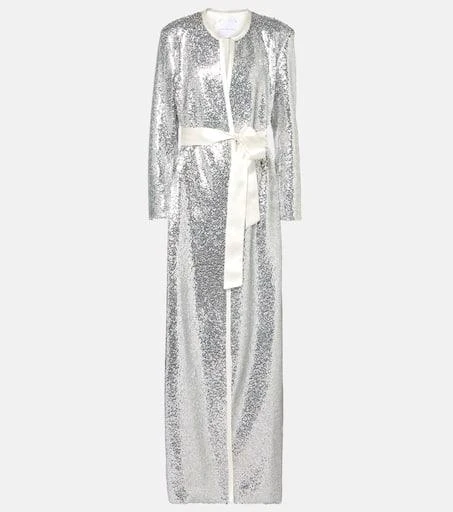 Markarian Allegra sequined wrap coat 1