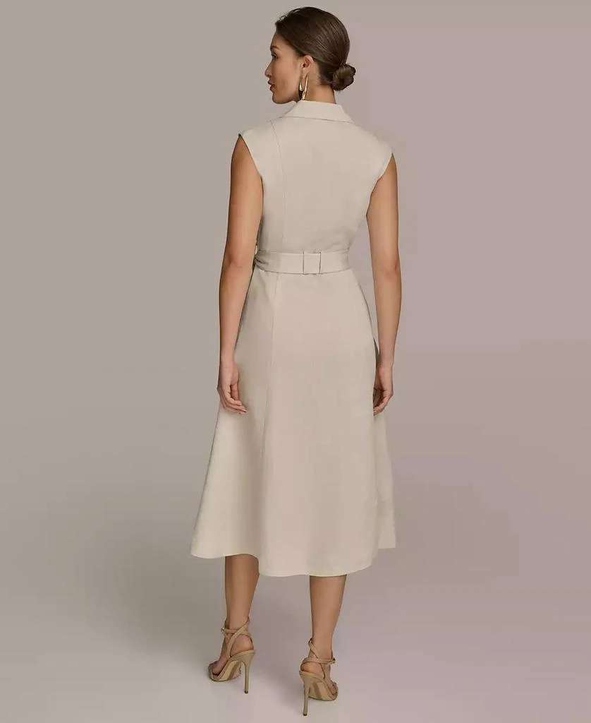 Donna Karan Women's Linen-Blend A-Line Shirtdress 7
